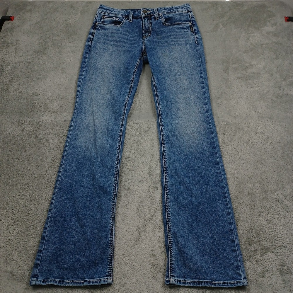 Silver Jeans Womens 30 Blue Denim Suki Slim Bootcut‎ Pockets Cotton Casual